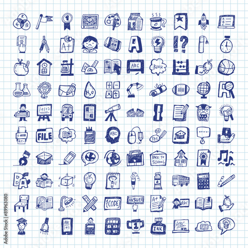 doodle school icons