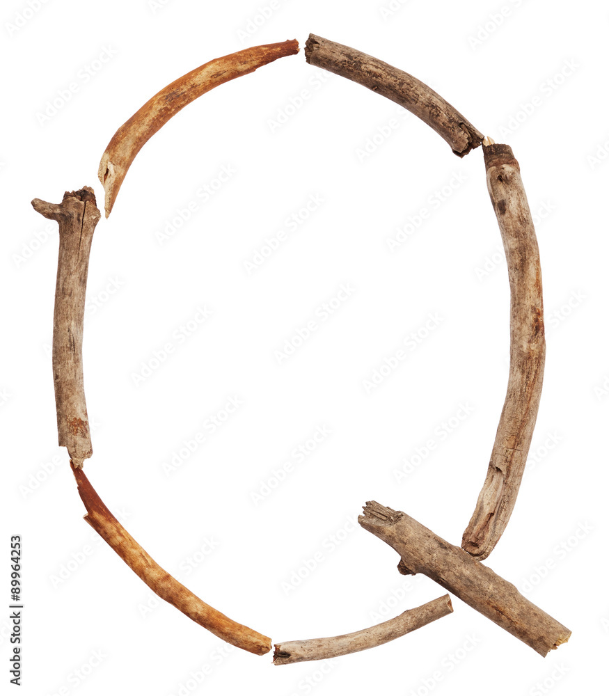 Alphabet from sticks isolated on white background Alphabet from sticks isolated on white background