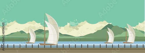 Sailboats on the water