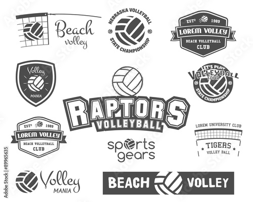 Volleyball labels, badges, logo and icons set. Sports insignias
