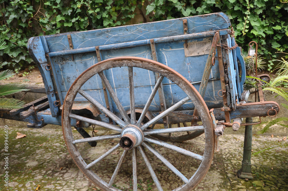 Blue old cart