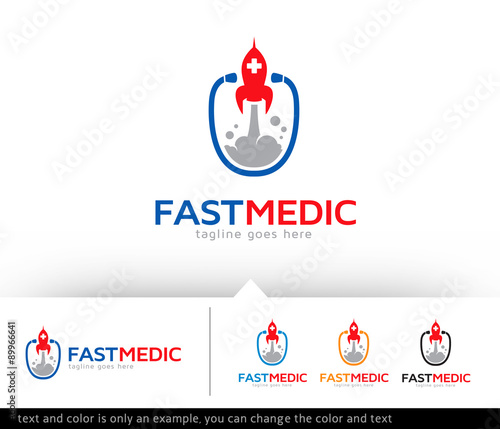 Fast Medical Logo Template Design Vector