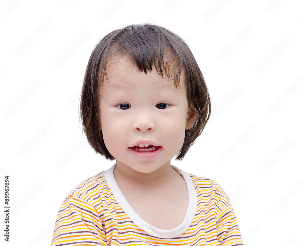 Portrait of a little Asian girl isolated on white background Portrait of a little Asian girl isolated on white background