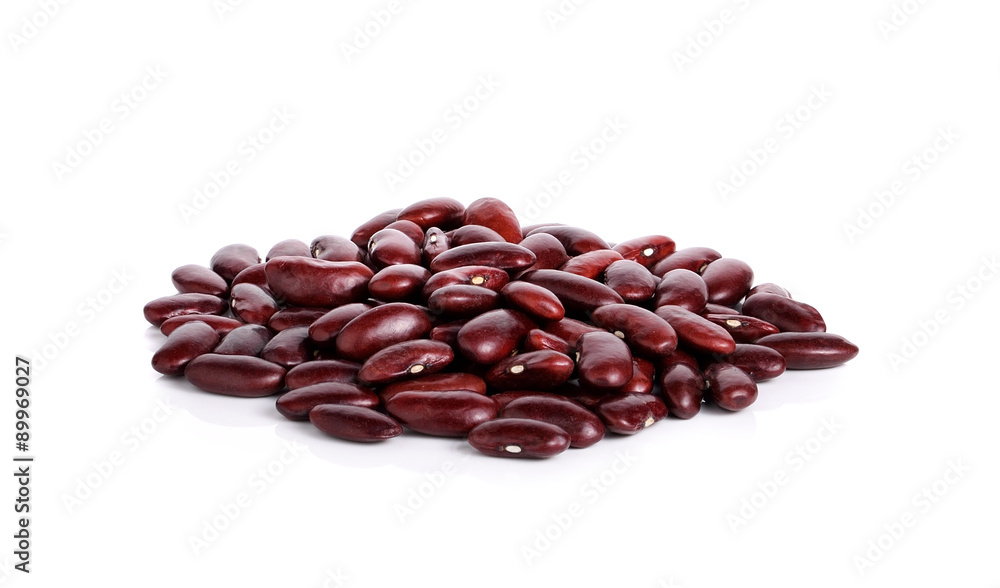 red beans on white background red beans on white background