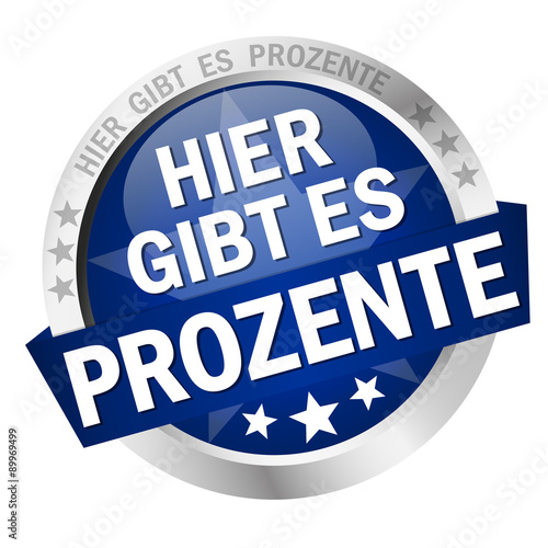 Button with banner Hier gibt es Prozente