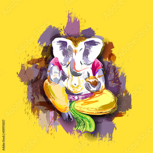 Lord Ganesha in paint style