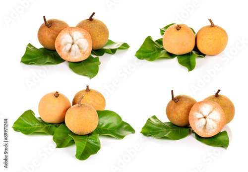 Santol fruit on white background photo