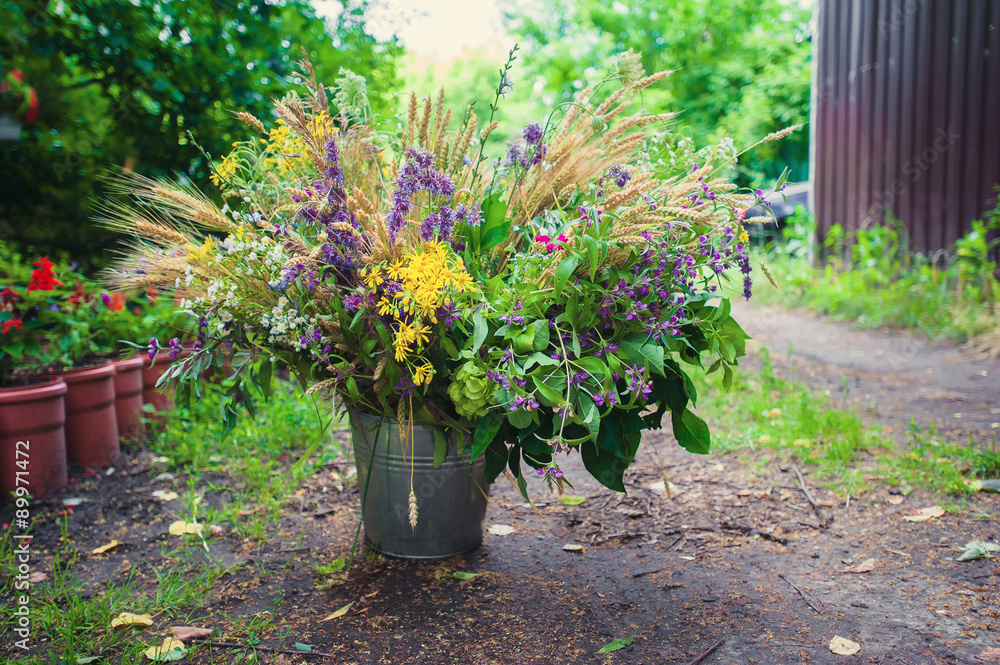 Beautiful huge bouquet of wild flowers, lifestyle, recreation, summer, autumn, season Beautiful huge bouquet of wild flowers, lifestyle, recreation, summer, autumn, season