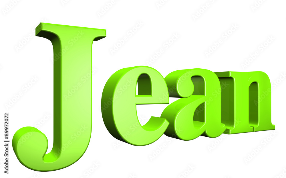 3D Jean text on white background 3D Jean text on white background