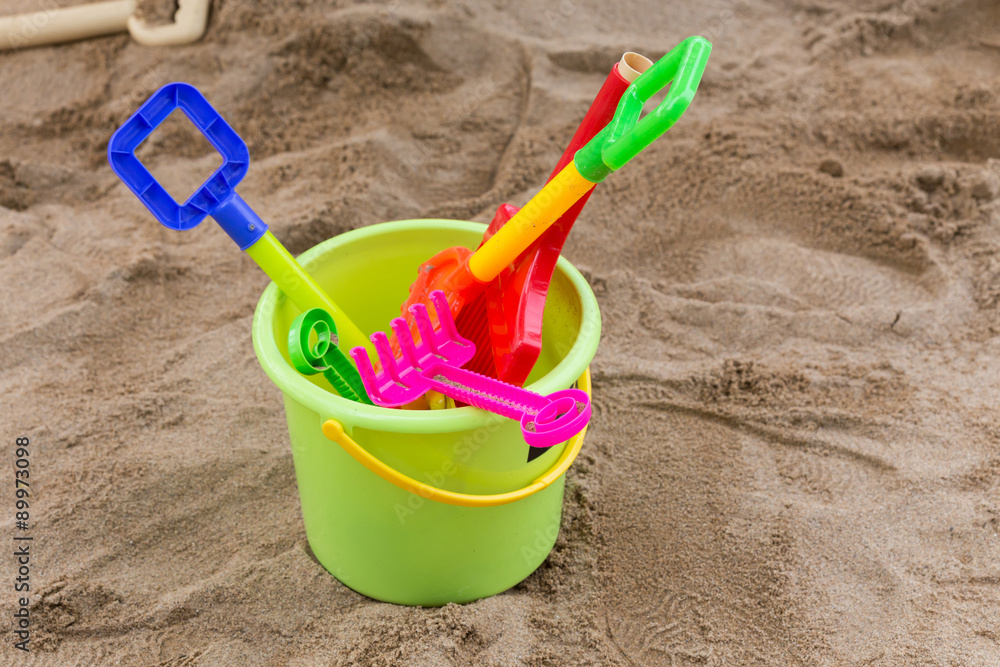 kid's toys for playing sand bucket and shovel in playground kid's toys for playing sand bucket and shovel in playground
