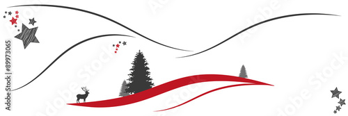 Weihnachtliche Berglandschaft mit Sternen im Panorama