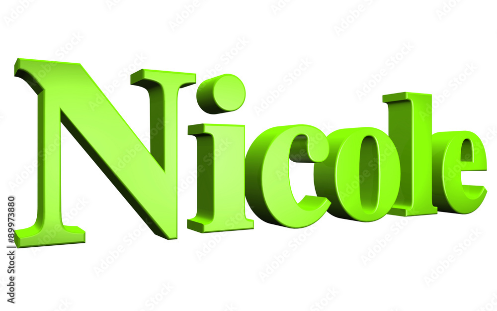 3D Nicole text on white background 3D Nicole text on white background
