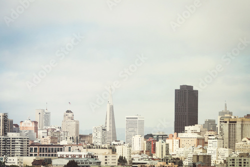 View on the San Francisco skyline from Alamo Square, California