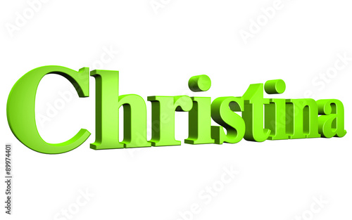 3D Christina text on white background