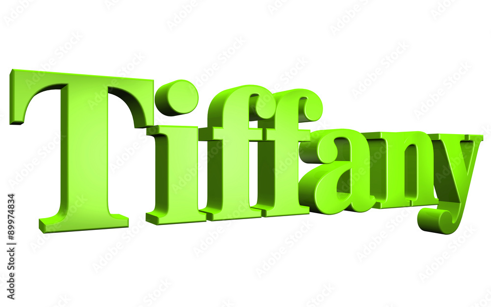 3D Tiffany text on white background 3D Tiffany text on white background