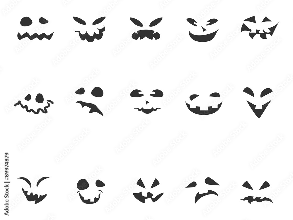 doodle Pumpkin Carving face set