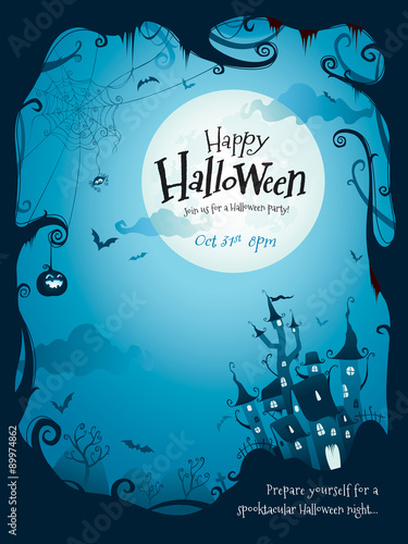 Halloween border design with wide copy space