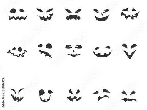 doodle Pumpkin Carving face set © HuHu Lin