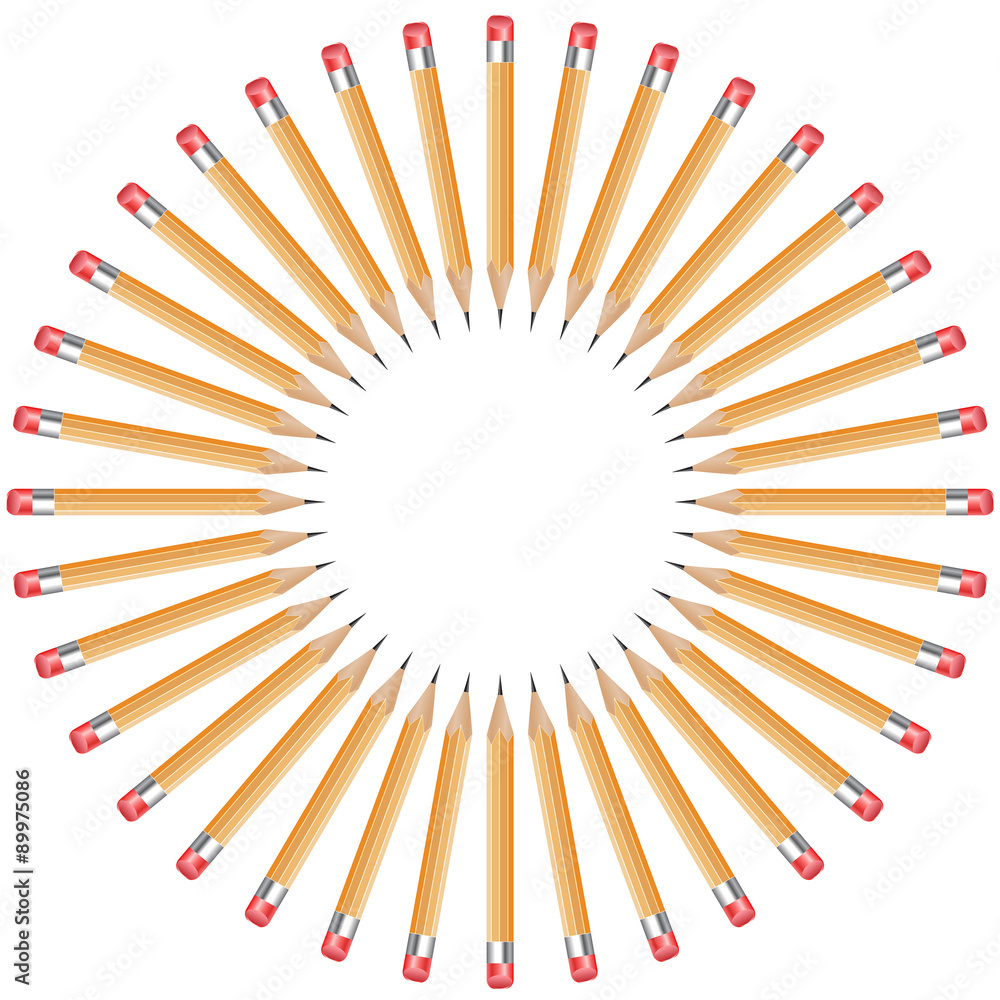 Obraz premium pencils arranged in a circle