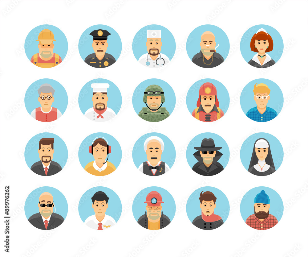 Persons icons collection. Icons set illustrating people Persons icons collection. Icons set illustrating people