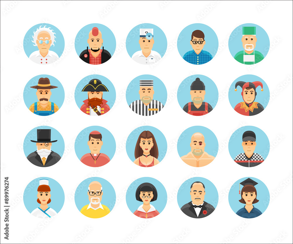 Persons icons collection. Icons set illustrating people Persons icons collection. Icons set illustrating people