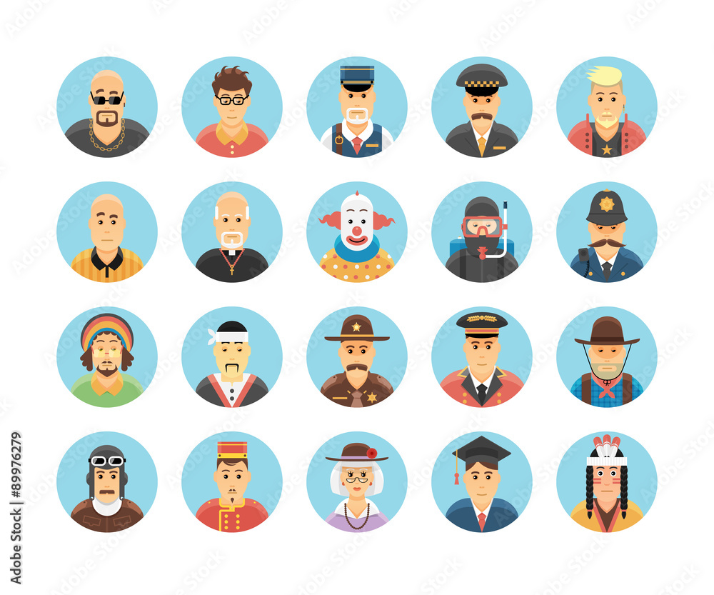 Persons icons collection. Icons set illustrating people Persons icons collection. Icons set illustrating people