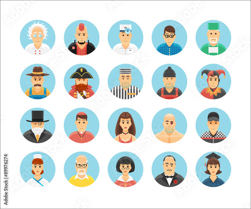Persons icons collection. Icons set illustrating people