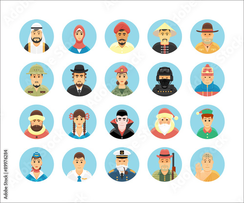 Persons icons collection. Icons set illustrating people