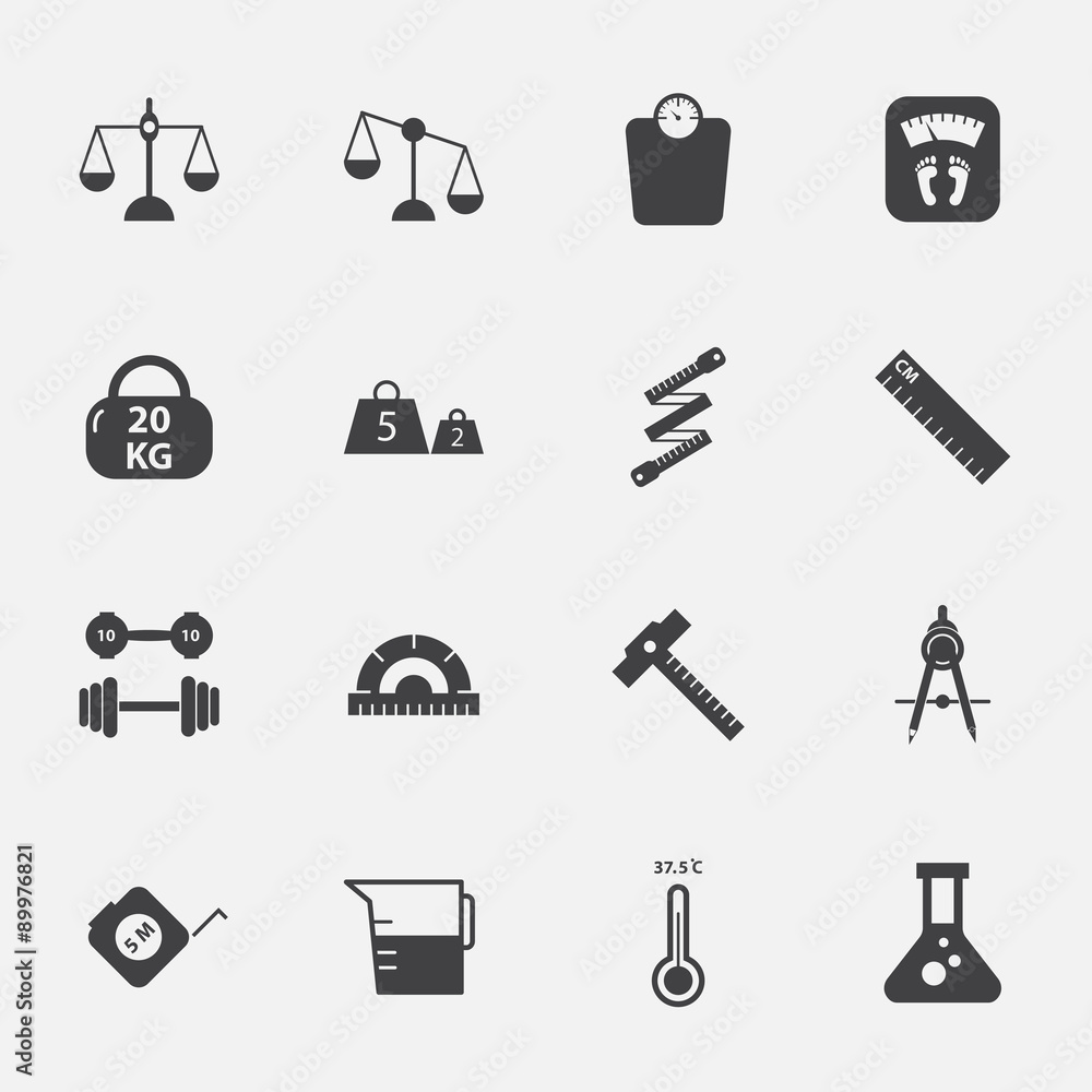 measuring icons set.vector\illustration. measuring icons set.vector\illustration.