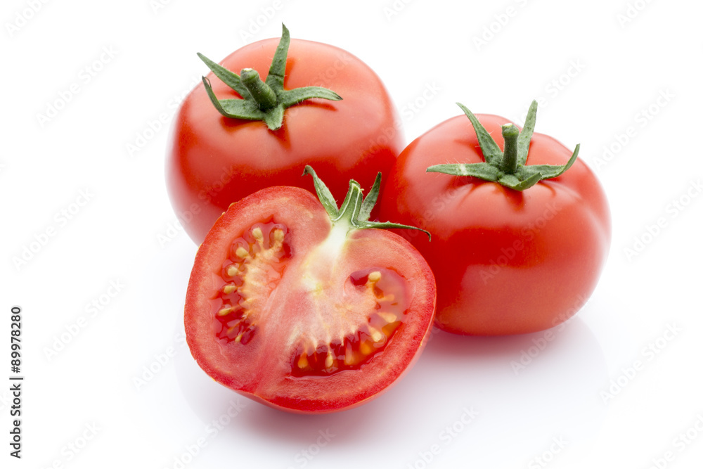 Tomato on the white isolatd background. Tomato on the white isolatd background.