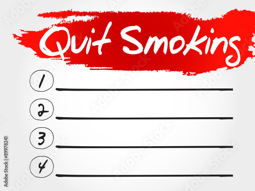 Quit Smoking blank list, health concept