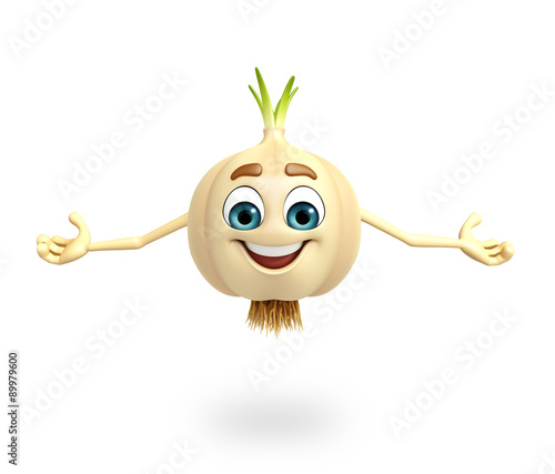 Cartoon character of garlic