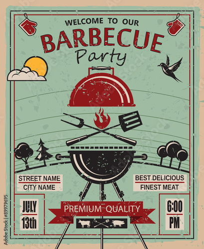 design of invitation card on barbecue party