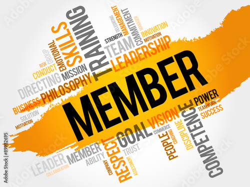 MEMBER word cloud, business concept