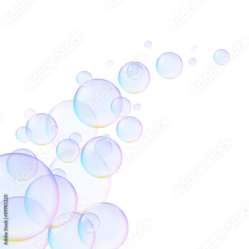 White Background with soap bubbles
