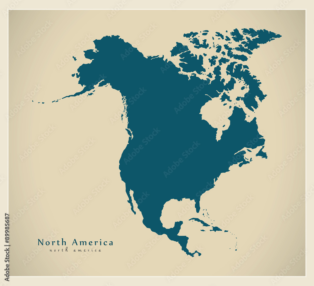 Obraz premium Modern Map - North America Map complete