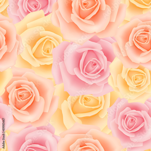 Seamless pattern with rose flowers 