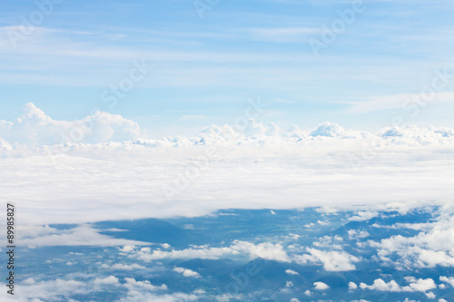 Top view from The airplane blue sky and white cloud © Sirichai Puangsuwan