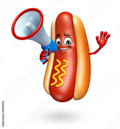 Cartoon character of hot dog