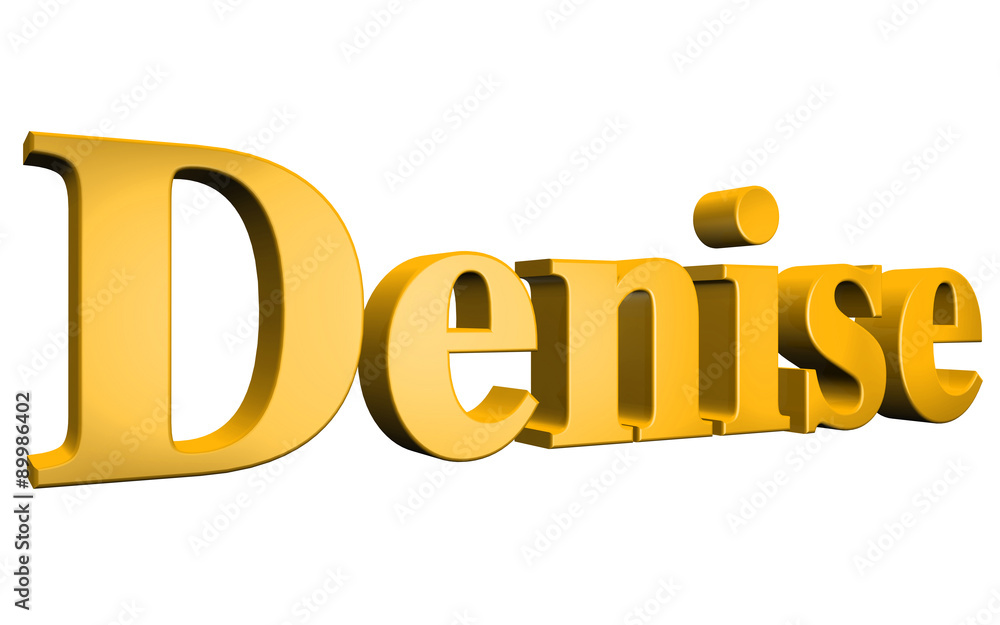 3D Denise text on white background 3D Denise text on white background