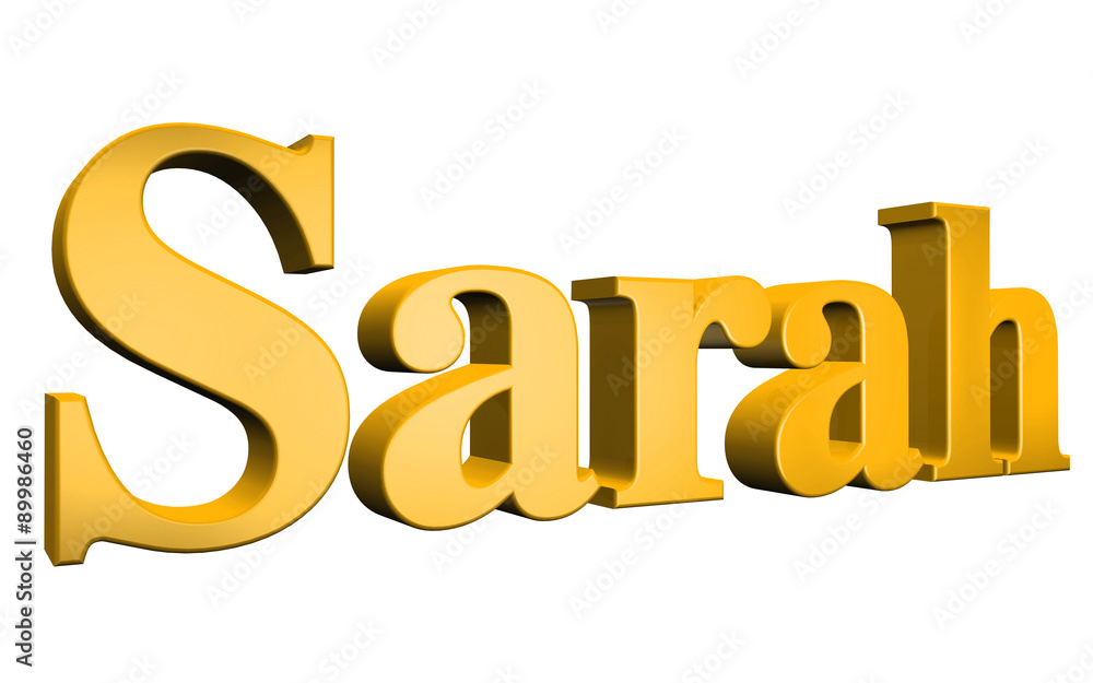 3D Sarah text on white background 3D Sarah text on white background