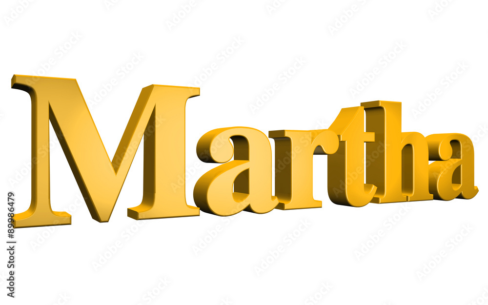 3D Martha text on white background 3D Martha text on white background