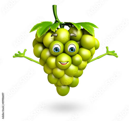 Cartoon character of grapes photo