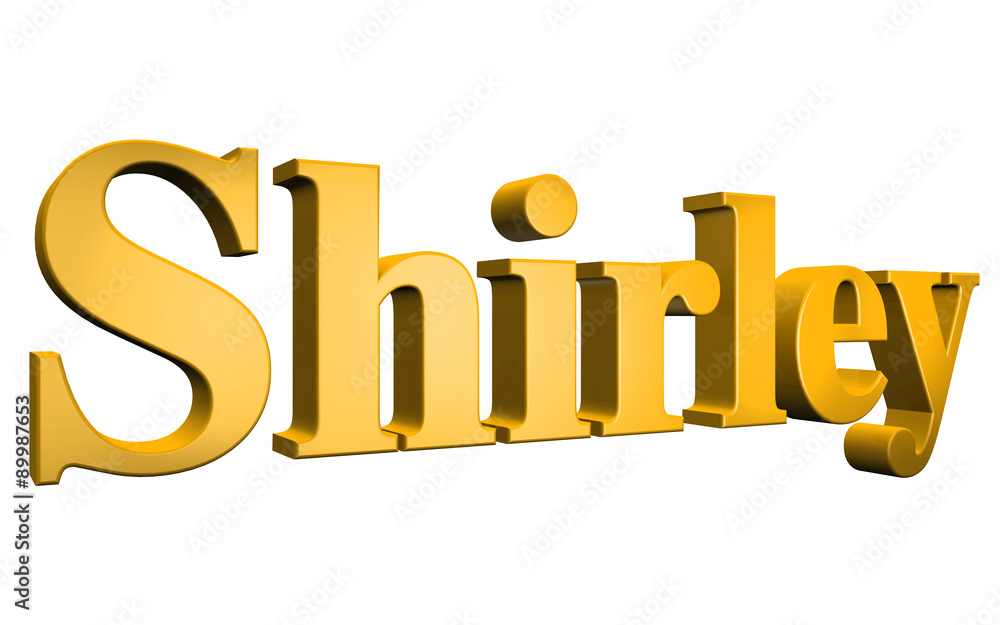 3D Shirley text on white background 3D Shirley text on white background
