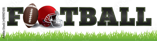 American Football Word Art Illustration