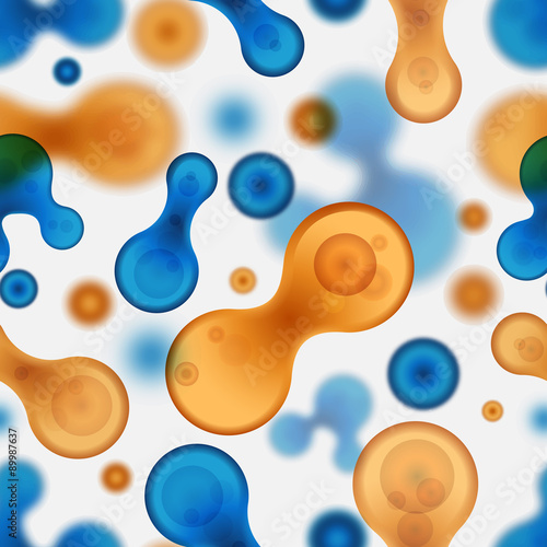 Molecules seamless background. Science and microbiology concept