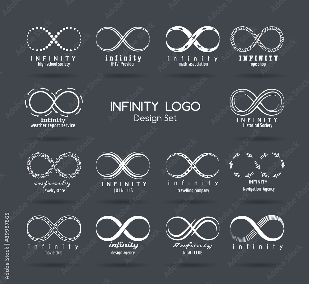 Set of vector infinity logo design Set of vector infinity logo design