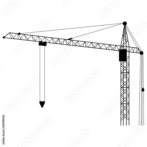 Vector Silhouette Building Tower Crane