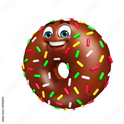 Cartoon character of donuts