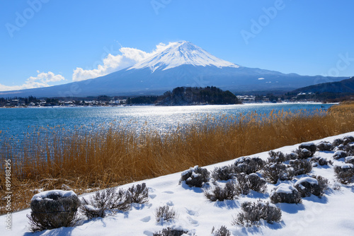 Mt.Fuji and Lake Kawaguchiko in winter